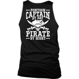 Back Side Printed Shirt -Pontoon Captain By Day Pirate By Night ccnc006 ccnc012 pb0056