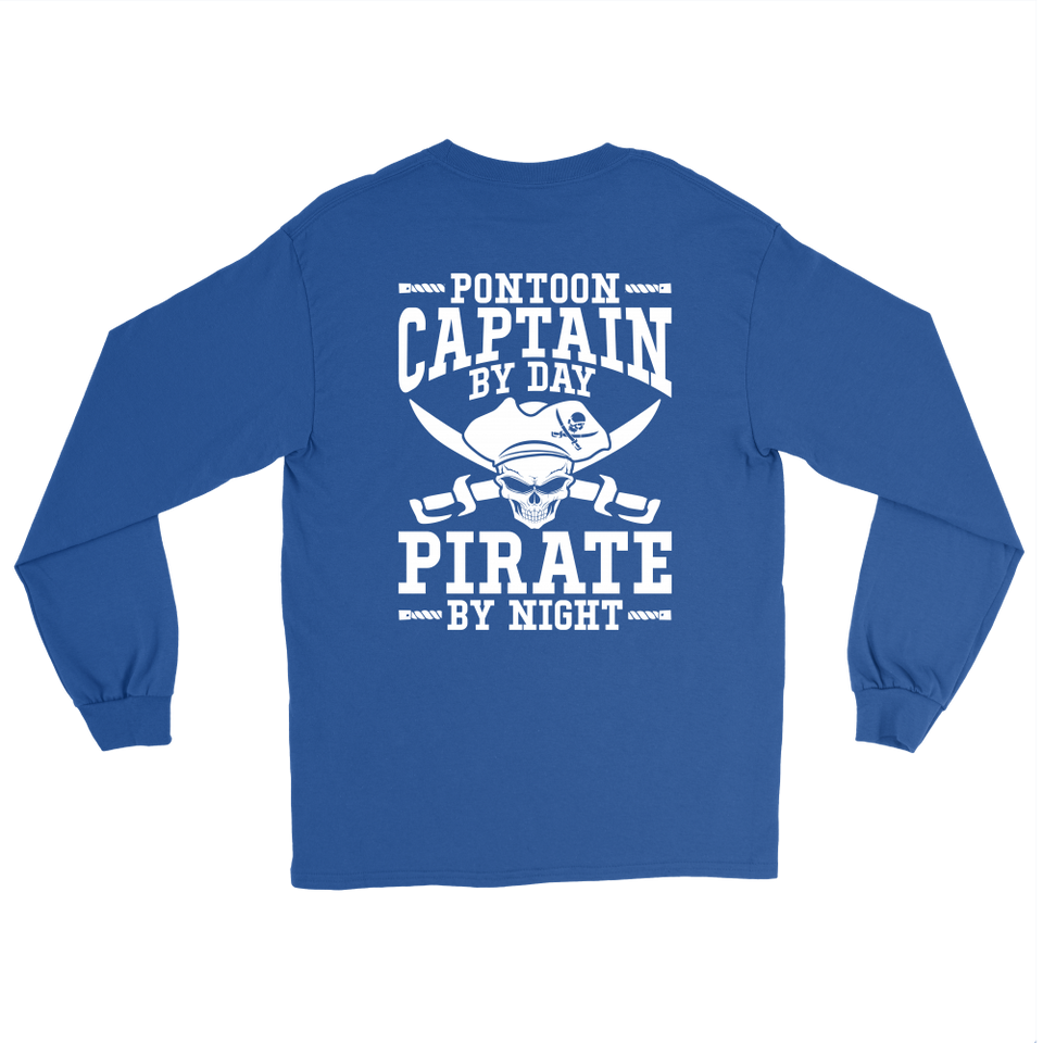 Back Side Printed Shirt -Pontoon Captain By Day Pirate By Night ccnc006 ccnc012 pb0056