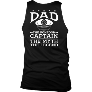 Back Printed Shirt-Dad The Pontoon Captain The Myth The Legend ccnc006 ccnc012 pb0044