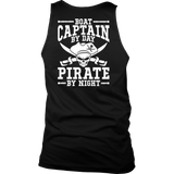 Back Side Printed Shirt -Boat Captain By Day Pirate By Night ccnc006 bt0091