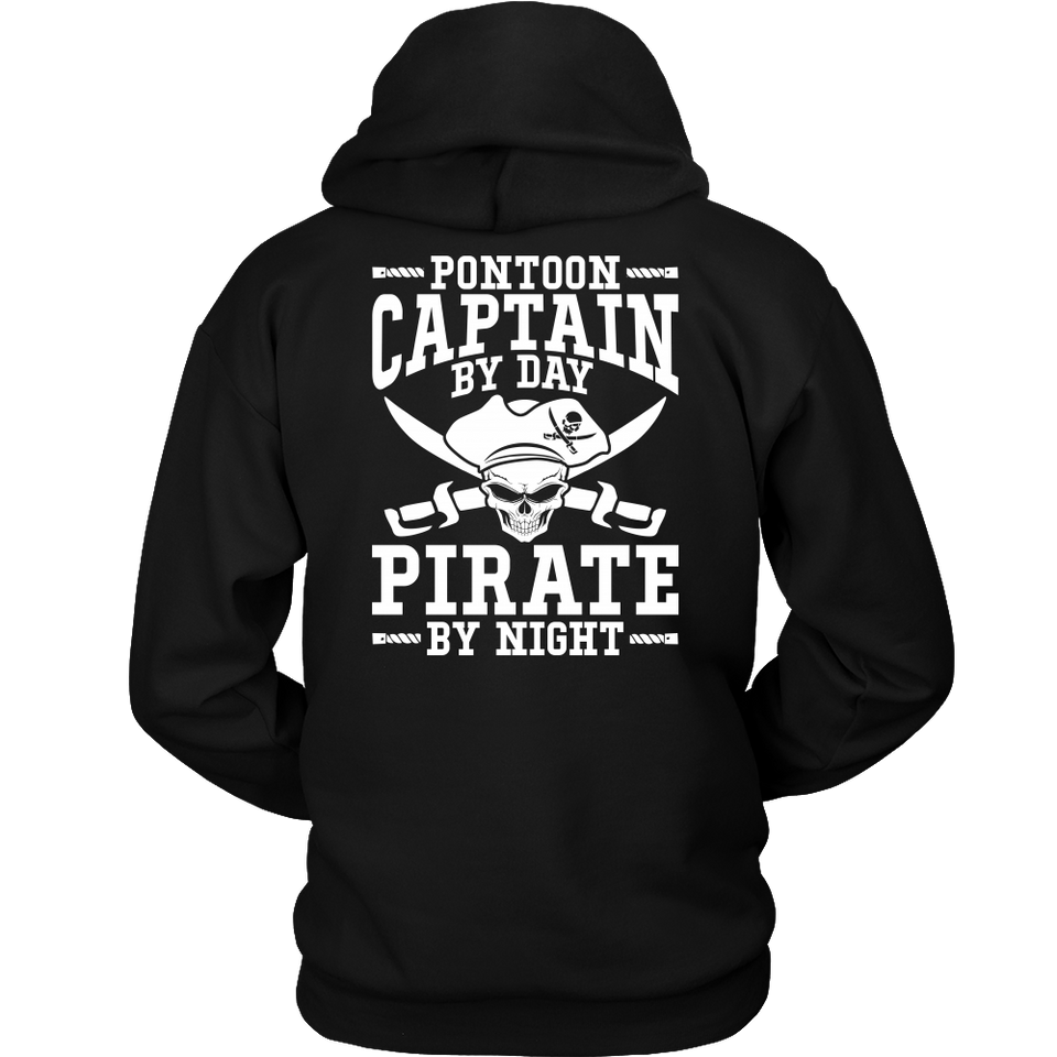 Back Side Printed Shirt -Pontoon Captain By Day Pirate By Night ccnc006 ccnc012 pb0056