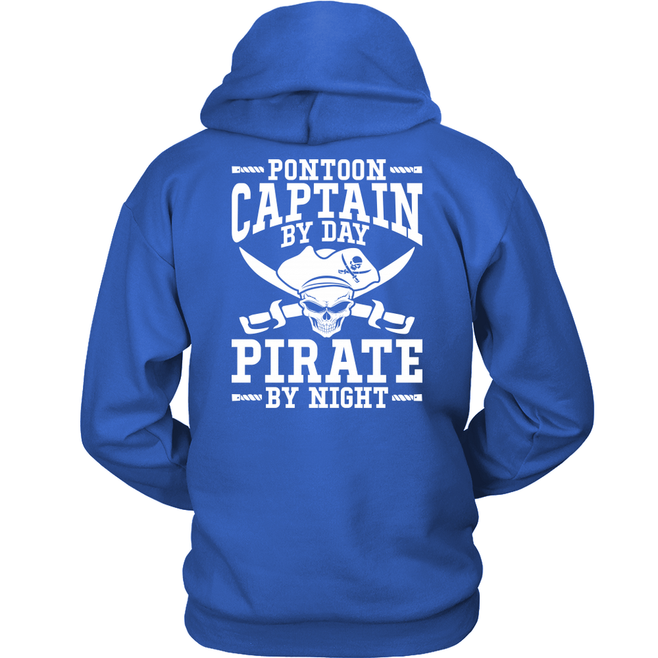 Back Side Printed Shirt -Pontoon Captain By Day Pirate By Night ccnc006 ccnc012 pb0056