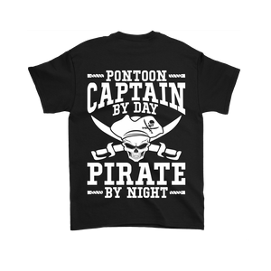 Back Side Printed Shirt -Pontoon Captain By Day Pirate By Night ccnc006 ccnc012 pb0056