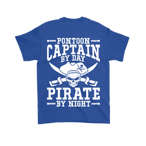 Back Side Printed Shirt -Pontoon Captain By Day Pirate By Night ccnc006 ccnc012 pb0056