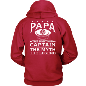 Back Printed Shirt-Papa The Pontoon Captain The Myth The Legend ccnc006 ccnc012 pb0046