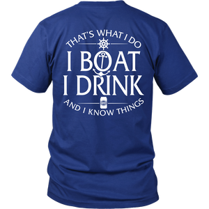 Back Shirt-That's What I Do I Boat I Drink And I Know Things ccnc006 bt0034