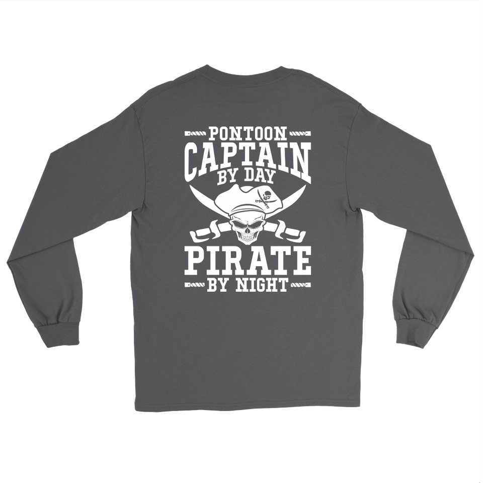 Back Side Printed Shirt -Pontoon Captain By Day Pirate By Night ccnc006 ccnc012 pb0056