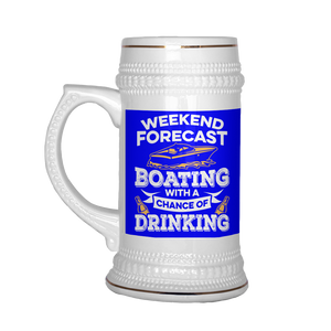 Beer Stein-Weekend Forecast Boating With a Chance of Drinking ccnc006 bt0014