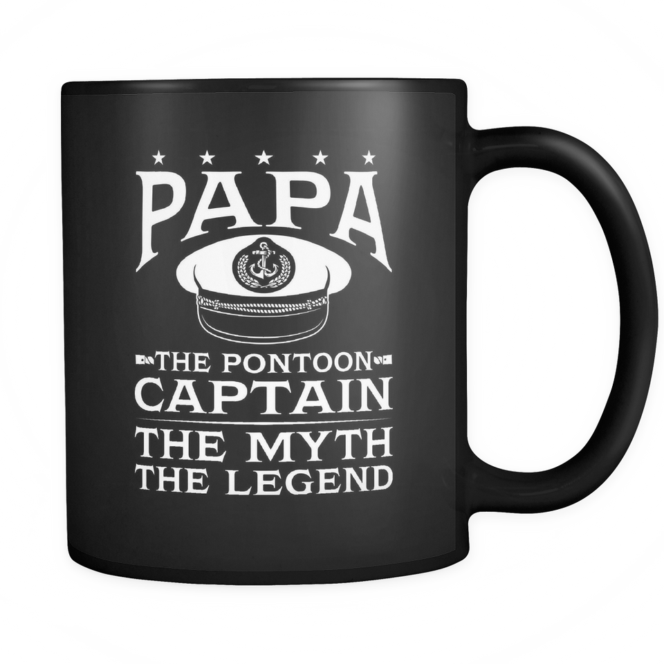 Black Mug-Papa The Pontoon Captain The Myth The Legend ccnc006 ccnc012 pb0047